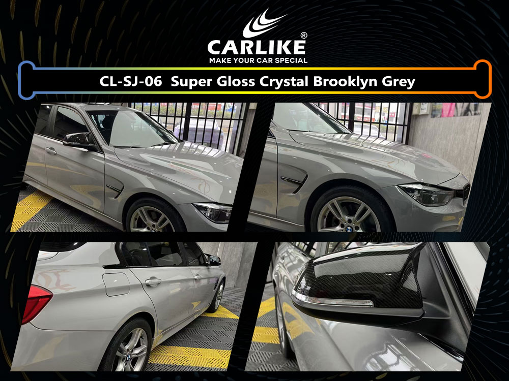 CL-SJ-06 Super Gloss Crystal Brooklyn Grey Vinyl For BMW Car Wrap Factory Supplier