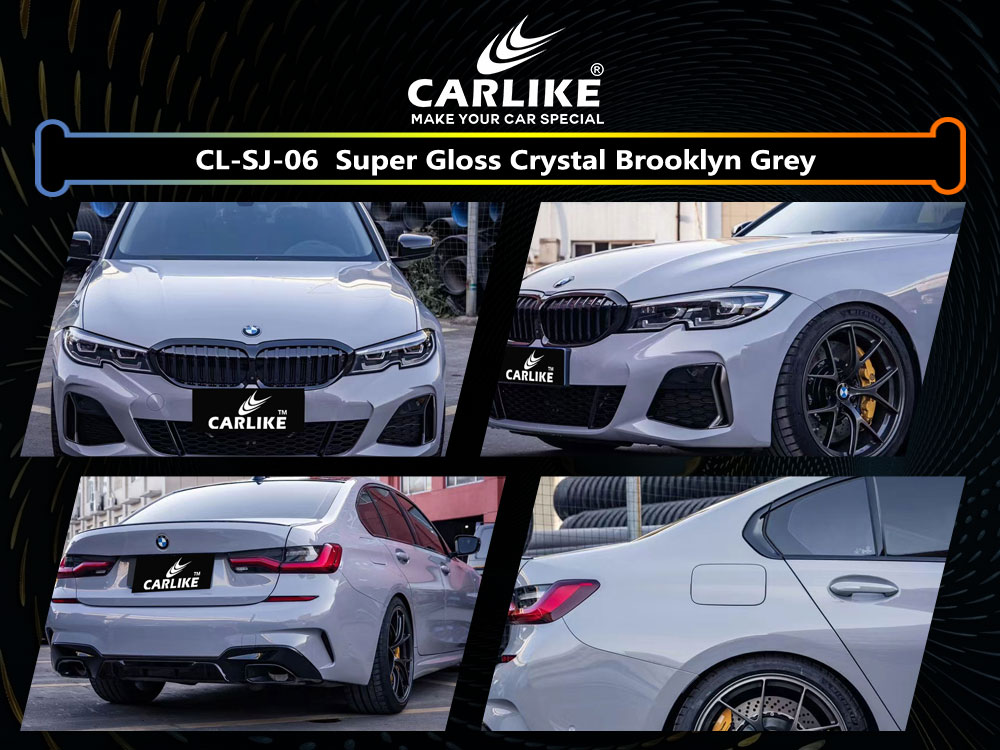 CL-SJ-06 Super Gloss Crystal Brooklyn Grey Vinyl For BMW Car Wrap Factory Supplier