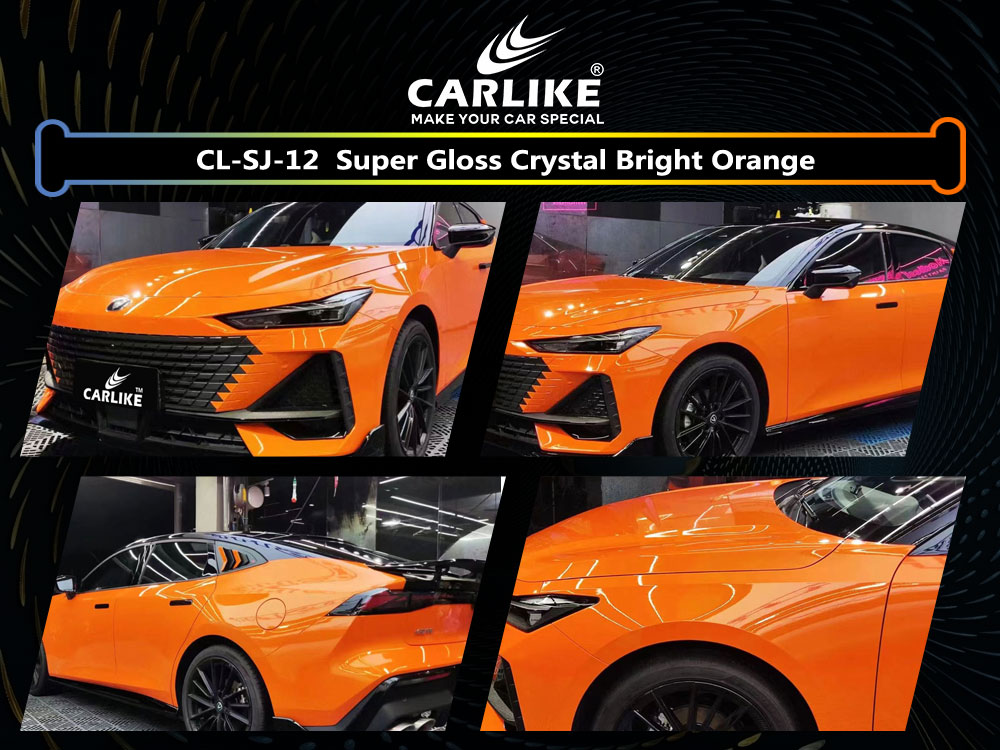 CL-SJ-12 Super Gloss Crystal Bright Orange Vinyl For Chana Car Wrap Factory Supplier