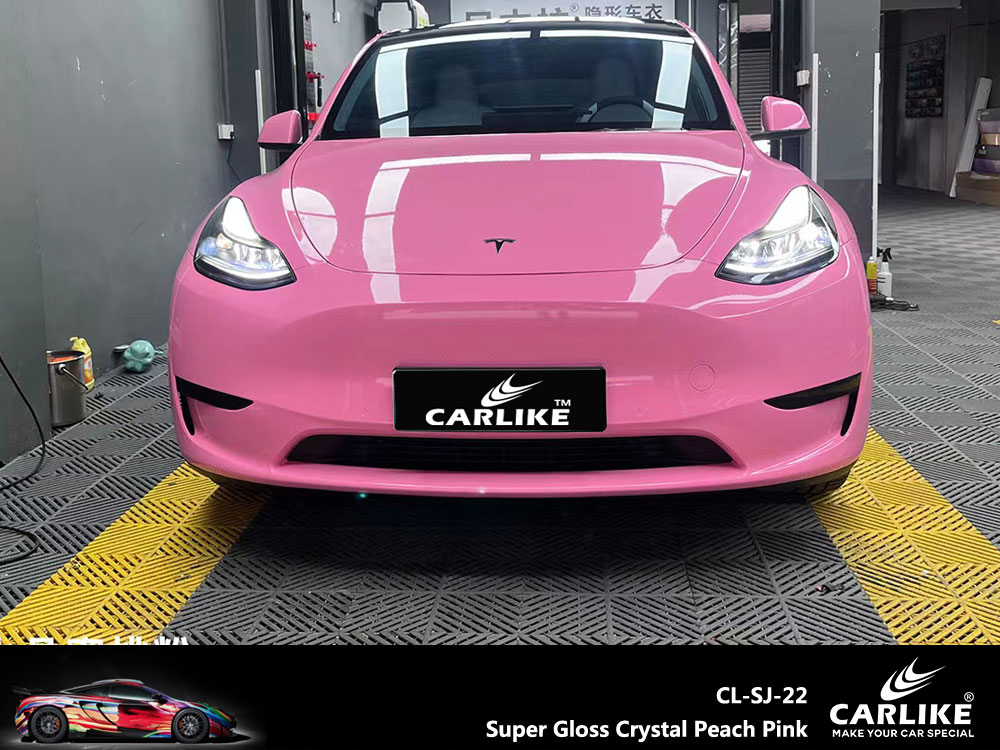CL-SJ-22 Super Gloss Crystal Peach Pink Vinyl For Tesla Car Wrap Factory Supplier