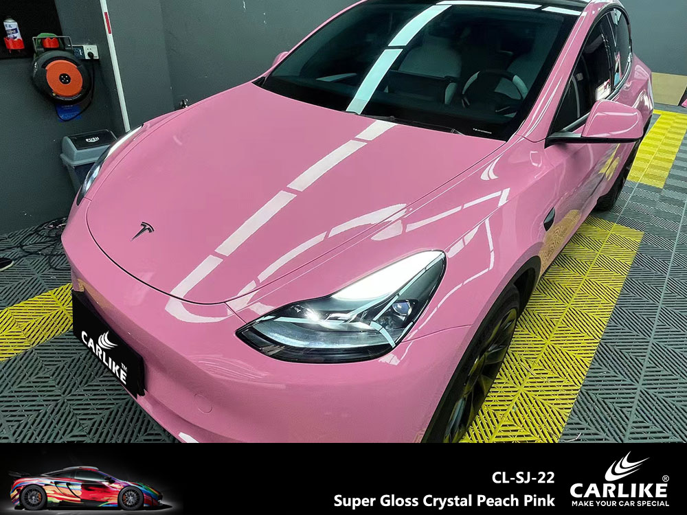 CL-SJ-22 Super Gloss Crystal Peach Pink Vinyl For Tesla Car Wrap Factory Supplier