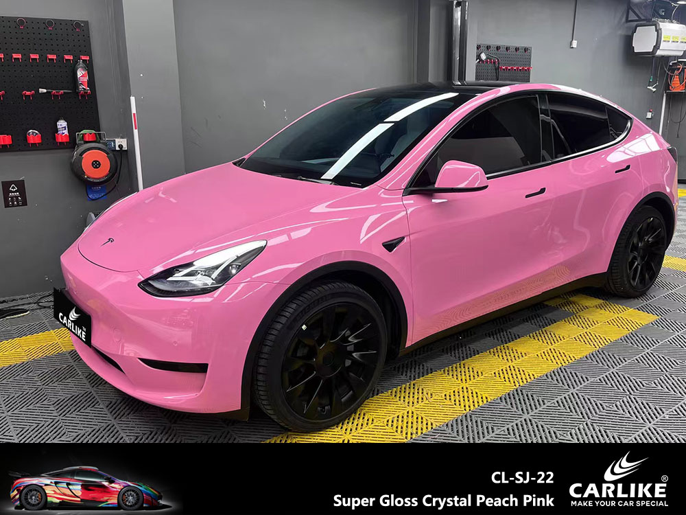 CL-SJ-22 Super Gloss Crystal Peach Pink Vinyl For Tesla Car Wrap Factory Supplier