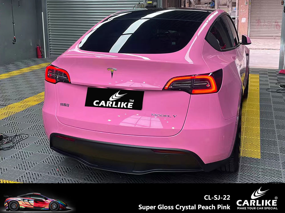 CL-SJ-22 Super Gloss Crystal Peach Pink Vinyl For Tesla Car Wrap Factory Supplier