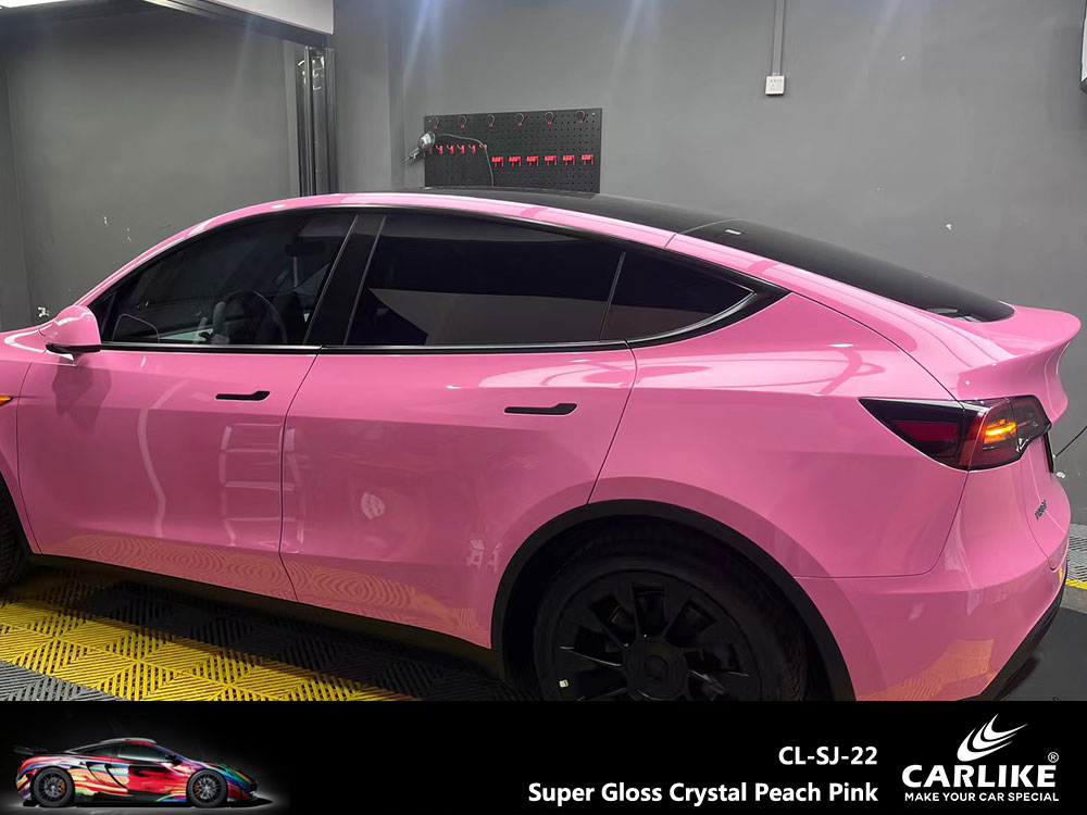 CL-SJ-22 Super Gloss Crystal Peach Pink Vinyl For Tesla Car Wrap Factory Supplier
