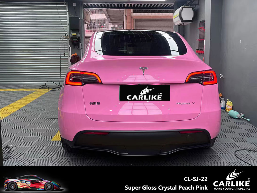 CL-SJ-22 Super Gloss Crystal Peach Pink Vinyl For Tesla Car Wrap Factory Supplier
