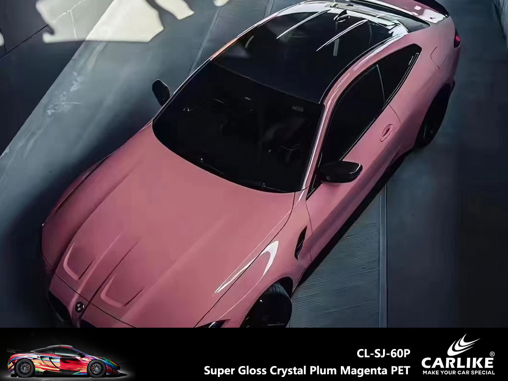 CL-SJ-60P Super Gloss Crystal Plum Magenta PET Vinyl For BMW Car Wrap Factory Supplier