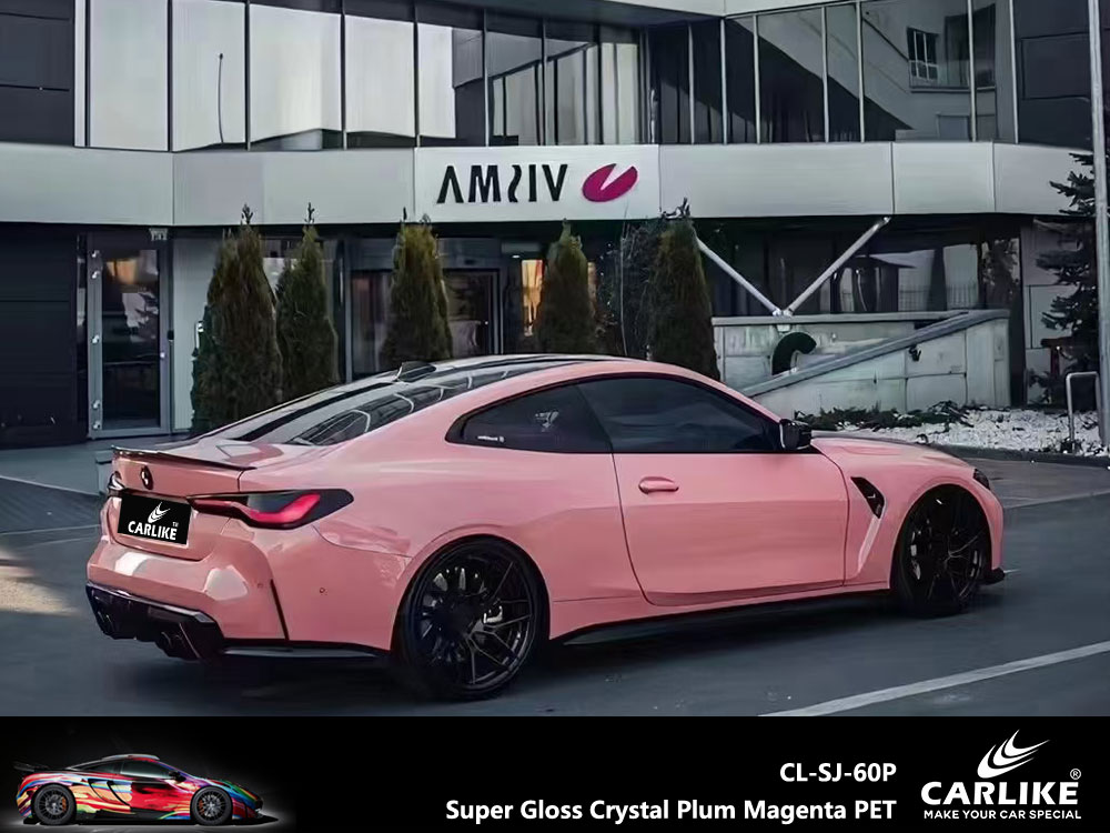 CL-SJ-60P Super Gloss Crystal Plum Magenta PET Vinyl For BMW Car Wrap Factory Supplier