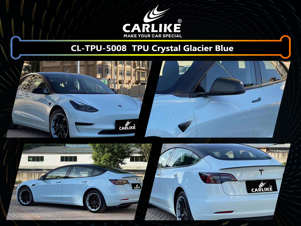 CL-TPU-5008 TPU Crystal Glacier Blue Vinyl For Tesla Car Wrap Factory Supplier
