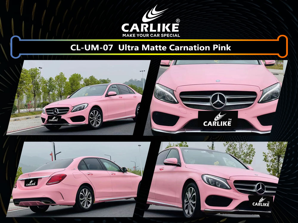 CL-UM-07 Ultra Matte Carnation Pink Vinyl For Benz Car Wrap Factory Supplier