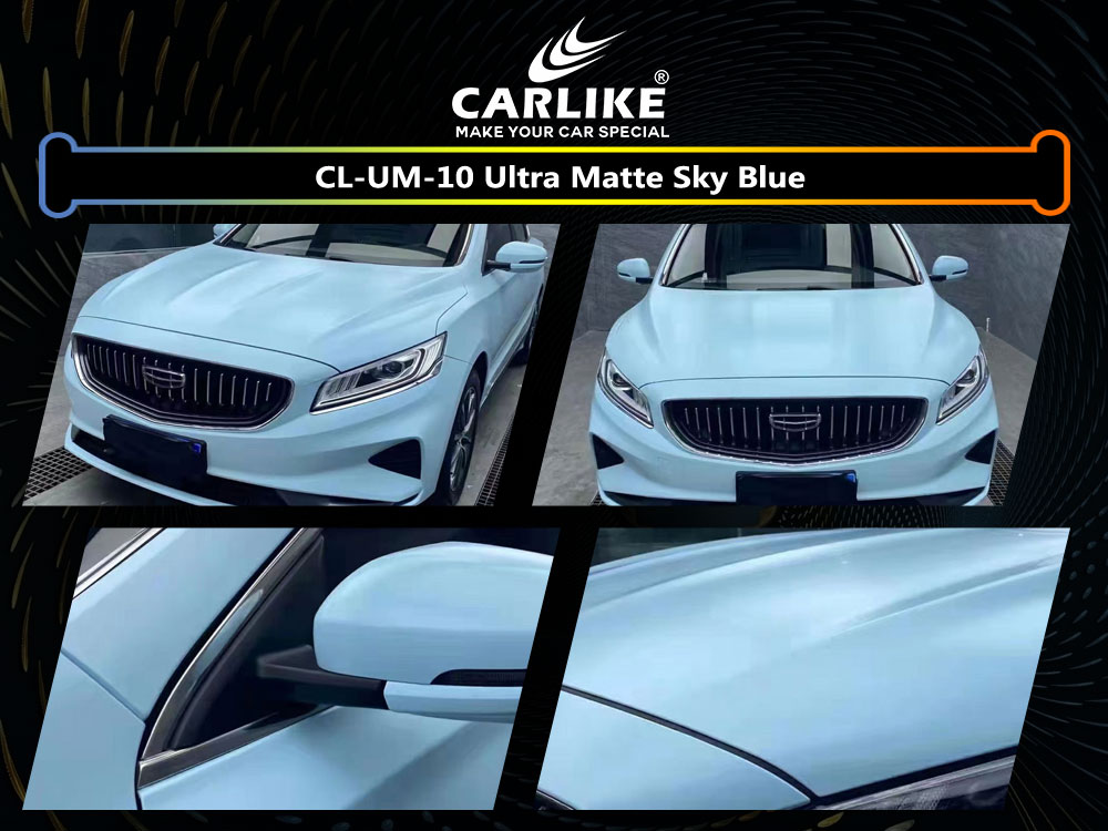 CL-UM-10 Ultra Matte Sky Blue Vinyl For Cadillac Car Wrap Factory Supplier