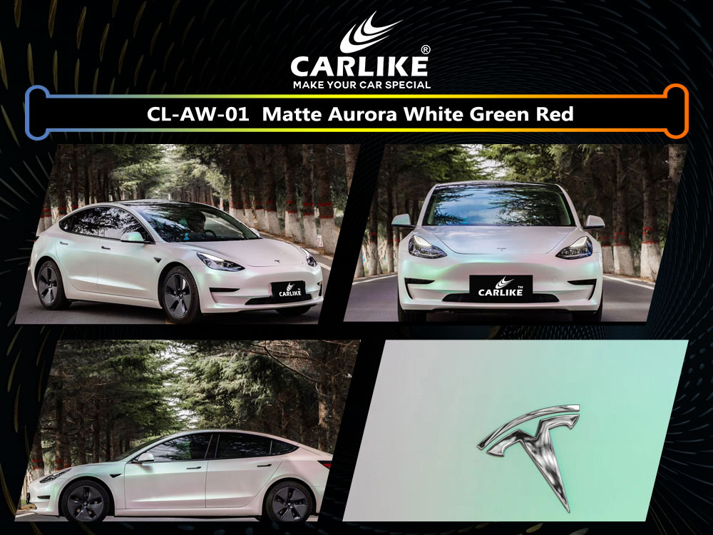 CL-AW-01 Matte Aurora White Green Red Vinyl For Tesla Car Wrap Factory Supplier