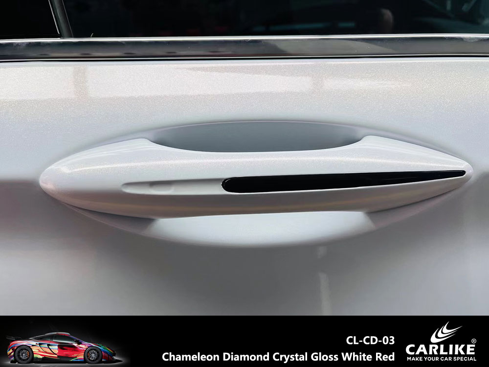 CL-CD-03 Chameleon Diamond Crystal Gloss White Red Vinyl For BMW Car Wrap Factory Supplier