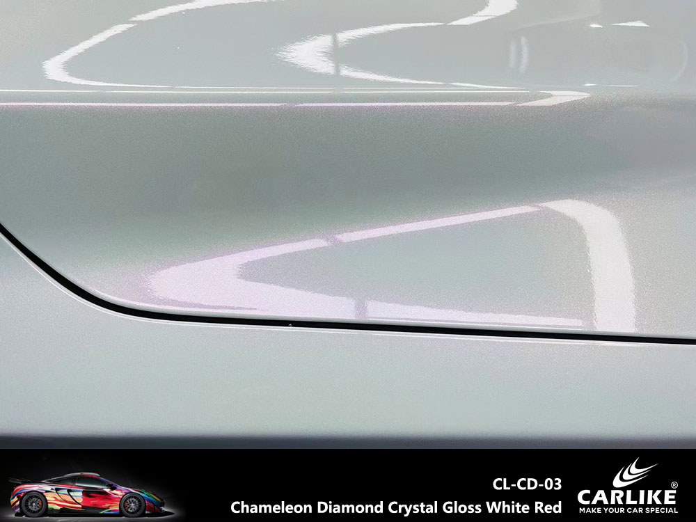 CL-CD-03 Chameleon Diamond Crystal Gloss White Red Vinyl For BMW Car Wrap Factory Supplier