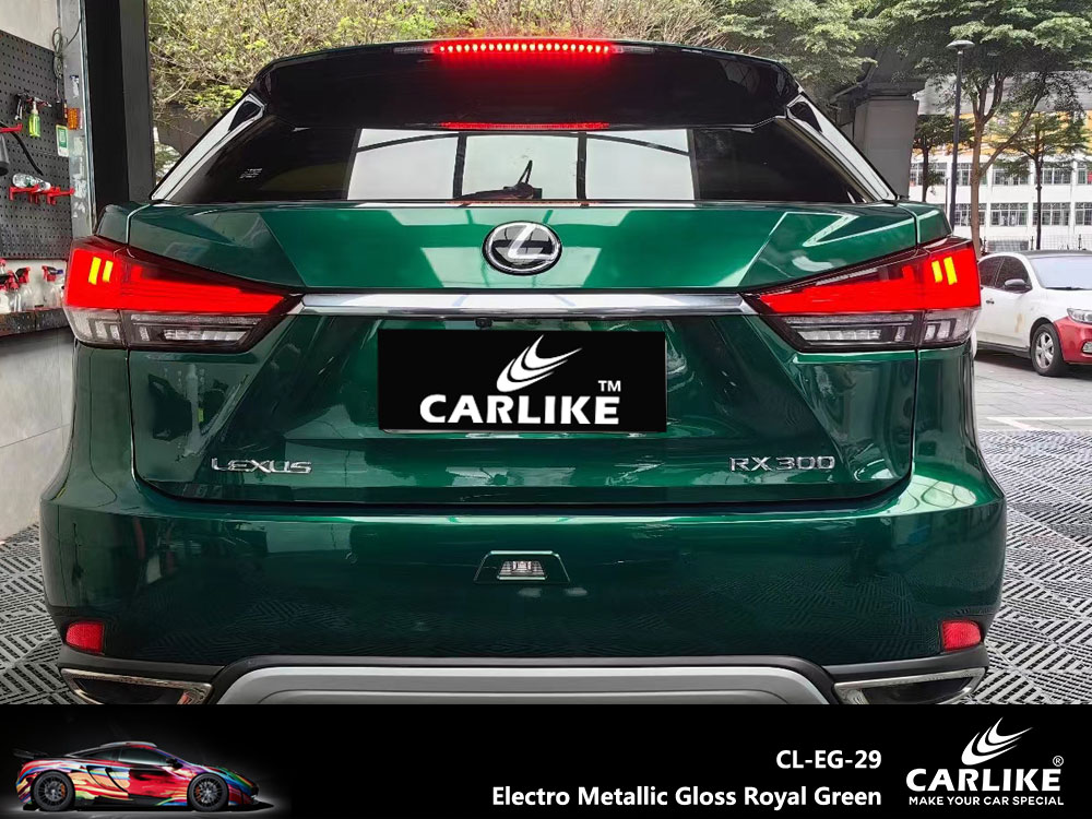 CL-EG-29 Electro Metallic Gloss Royal Green Vinyl For Lexus Car Wrap Factory Supplier