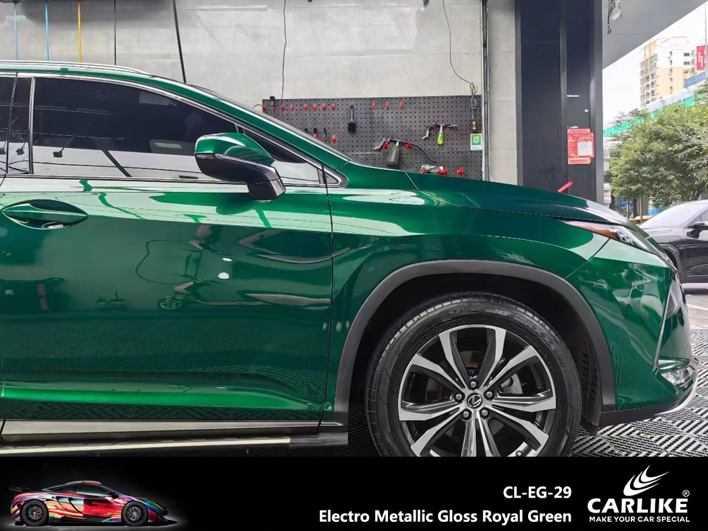 CL-EG-29 Electro Metallic Gloss Royal Green Vinyl For Lexus Car Wrap Factory Supplier