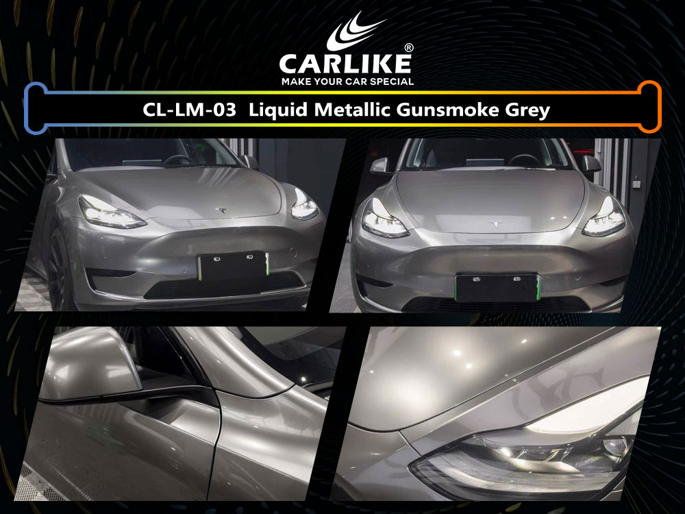 CL-LM-03 Liquid Metallic Gunsmoke Grey Vinyl For Tesla Car Wrap Factory Supplier
