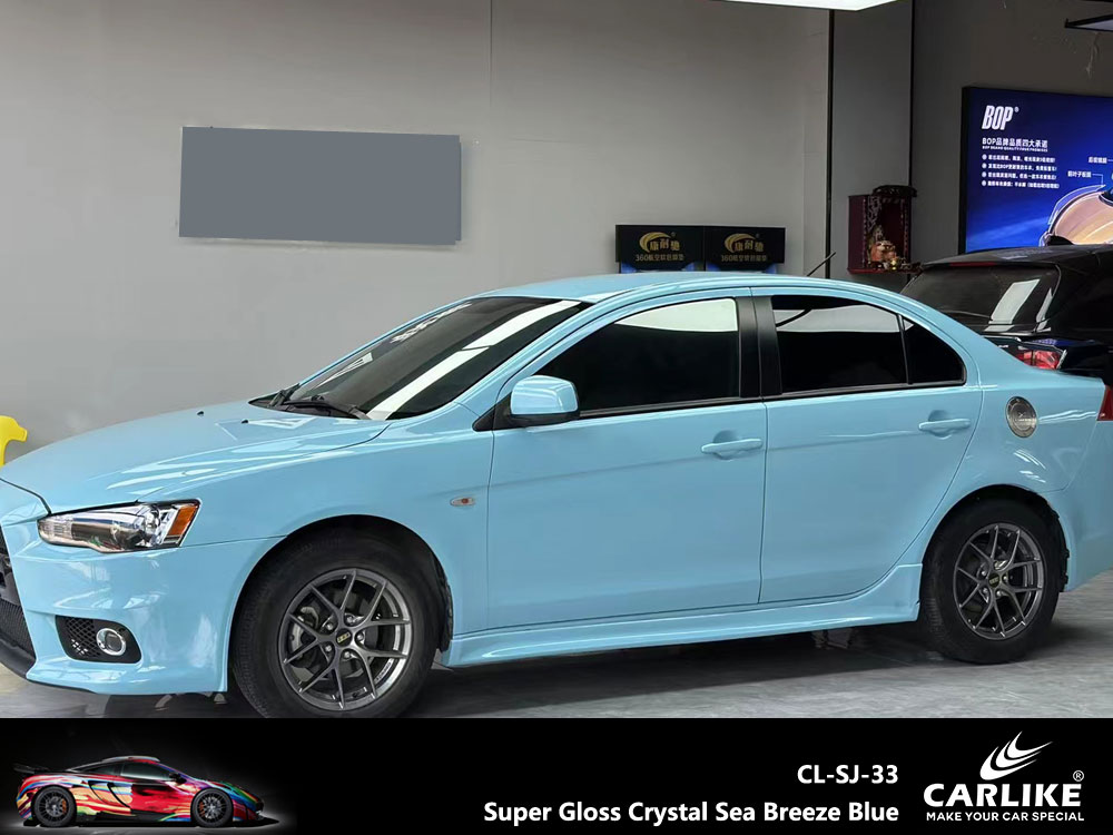 CL-SJ-33 Super Gloss Crystal Sea Breeze Blue Vinyl For Mitsubishi Car Wrap Factory Supplier